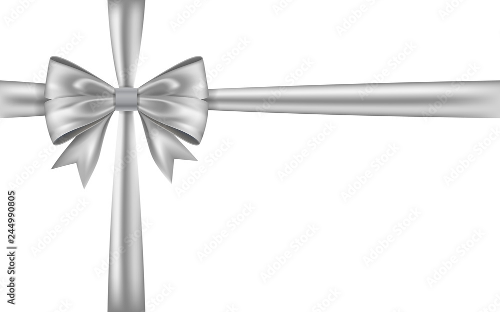 White Gift Bow From Satin Thin Tape Stock Illustration - Download Image Now  - Anniversary, Award Ribbon, Bouquet - iStock