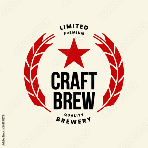 Modern craft beer drink vector logo sign for bar, pub, store, brewhouse or brewery isolated on light background. Premium quality logotype emblem illustration. Brewing fest fashion t-shirt badge design