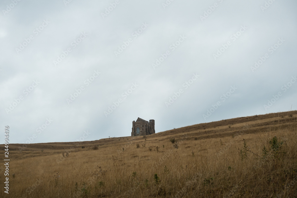 Abbotsbury, Dorset, UK july 27, 2018 view of St Catherine's chapel and surrounding meadow in the Jurassic coastal belt Abbotsbury, Dorset, UK july 27, 2018 view of St Catherine's chapel and surrounding meadow in the Jurassic coastal belt