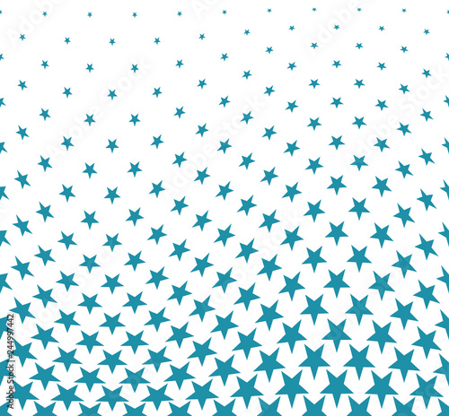 Geometric halftone vector pattern with stars. Usable as border, design element or background.
