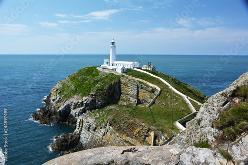 The iconic lighthouse at South Stack near Holyhead on Anglesey in beautiful North Wales
