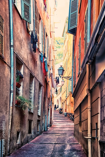 Small street in the old city of Nice