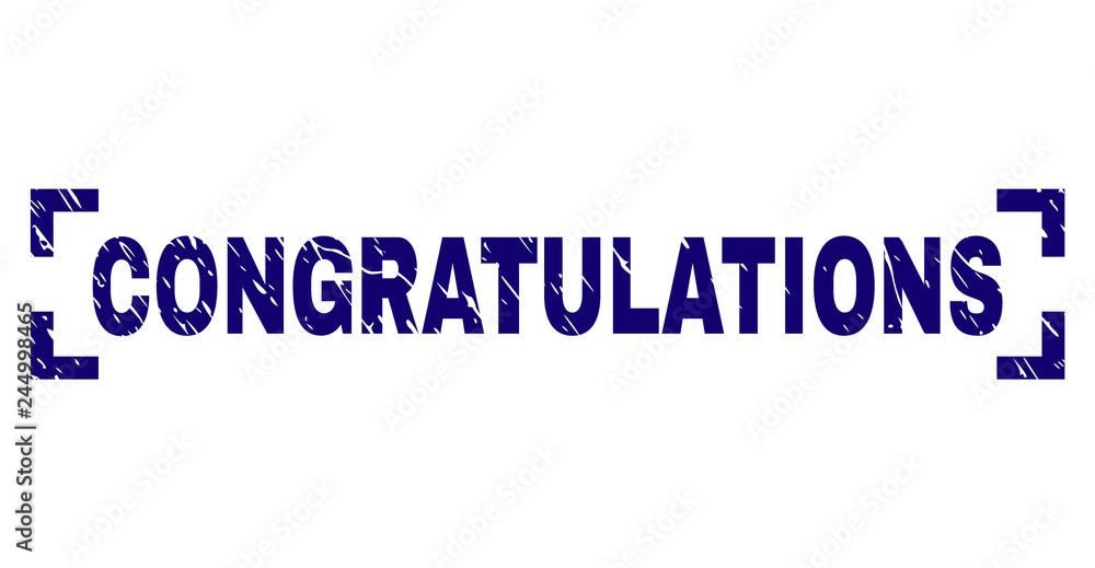 CONGRATULATIONS title seal print with grunge texture. Text caption is placed inside corners. Blue vector rubber print of CONGRATULATIONS with dust texture. CONGRATULATIONS title seal print with grunge texture. Text caption is placed inside corners. Blue vector rubber print of CONGRATULATIONS with dust texture.