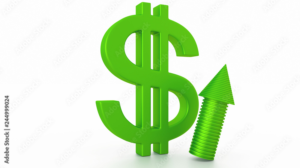 Green color Dollar Sign Up Green color Dollar Sign Up