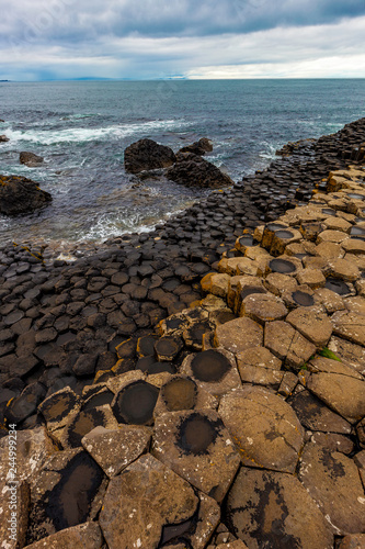 Hexagonal Basalt Formations at Giants Causeway