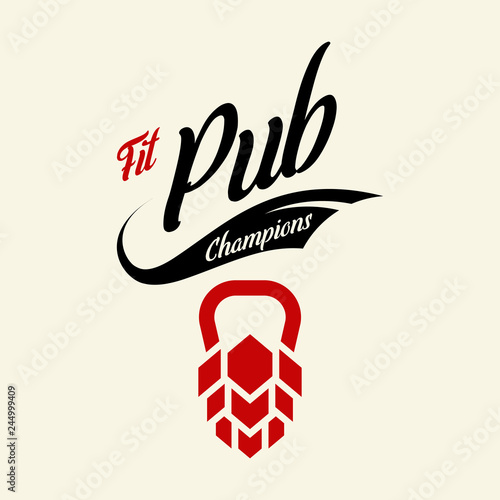 Modern craft beer drink vector logo sign for bar, pub, store, brewhouse or brewery isolated on light background. Premium quality fitness logotype illustration. Brewing fest t-shirt badge design.