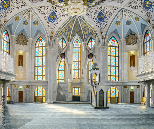 Kul Sharif Mosque. The prayer room. Kazan Kremlin.
