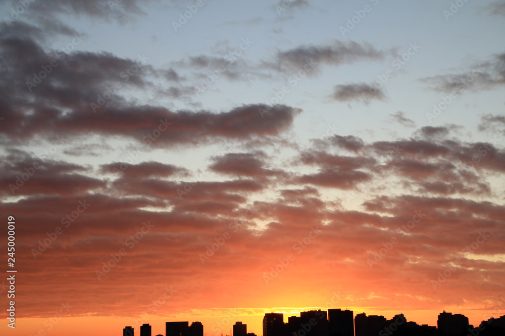 Fototapeta premium Sunrise above the city
