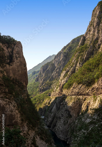 Mountain canyon in Montenegro. Soft focus and blurred background.