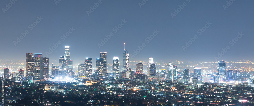 Los Angeles skyline at night Los Angeles skyline at night