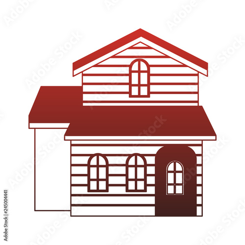 Wooden house real estate red lines