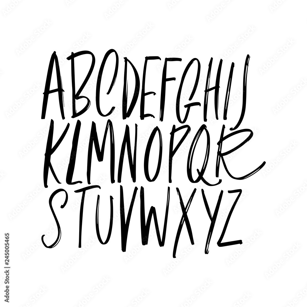 English vector nursery alphabet. Lettering, isolated letters English vector nursery alphabet. Lettering, isolated letters