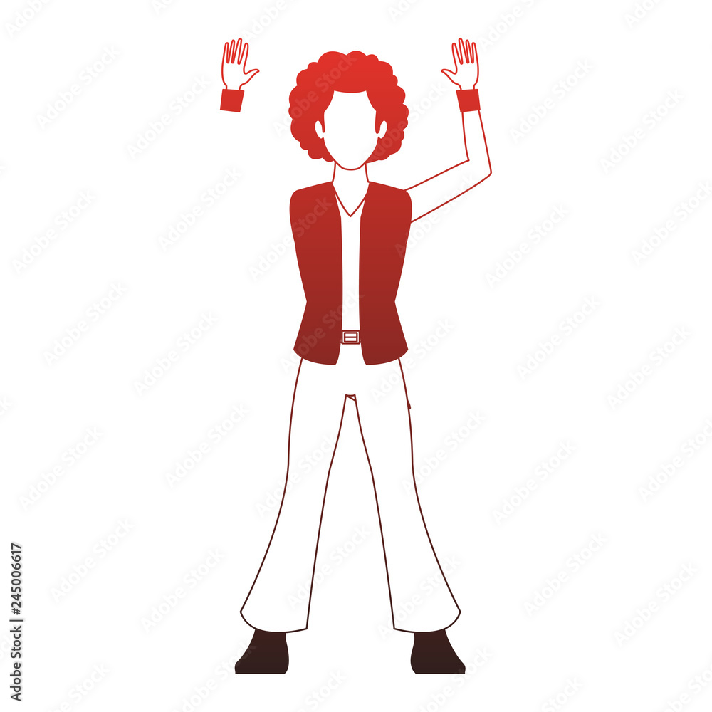 Disco man cartoon red lines Disco man cartoon red lines