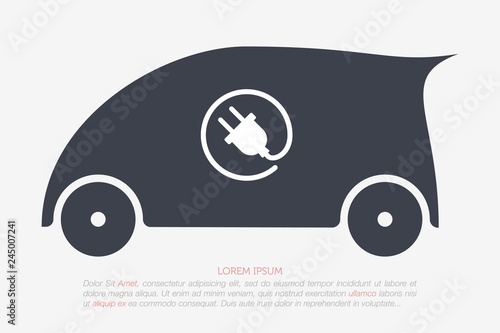 Electric Car Logo. Eco Vehicles Symbol. Ecological Transport Icon