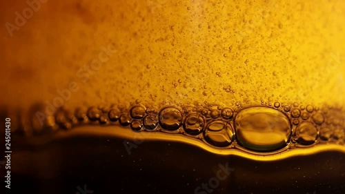 bubbles in the liquid close-up