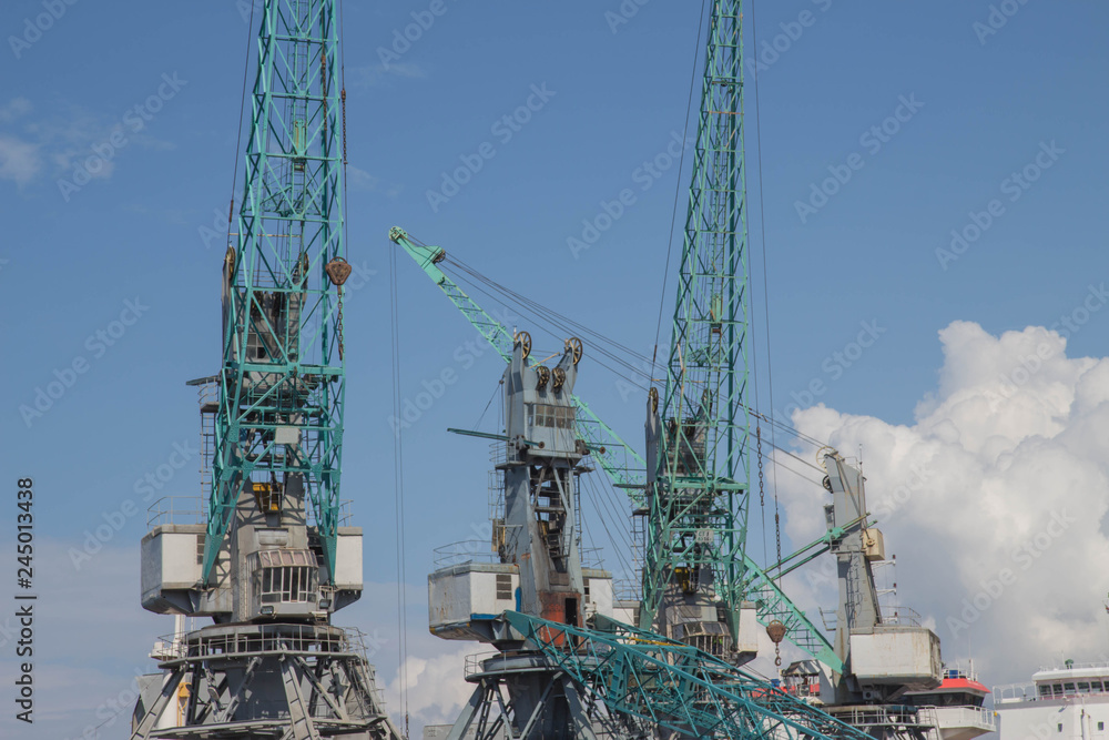 Cargo crane sea port, Cranes in marine terminal