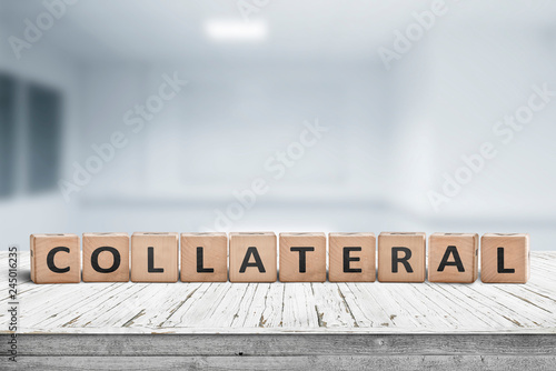 Collateral sign message on a worn desk