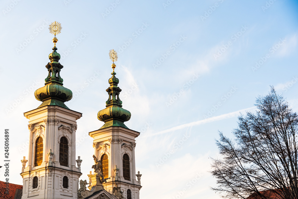 Austria, Graz, Styria Church Mariahilf and square in center city