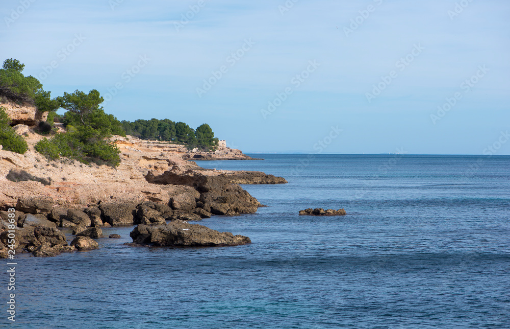 The coast of ametlla mar on the coast of tarragona