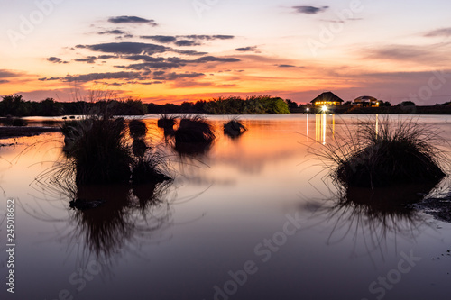 sunset on lake photo