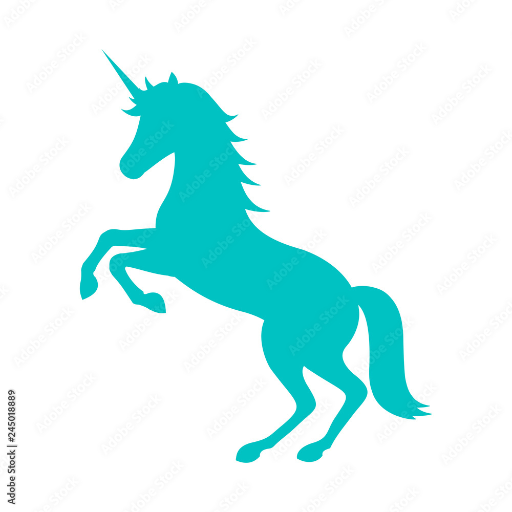 Obraz premium unicorn icon, silhouette on white background, vector