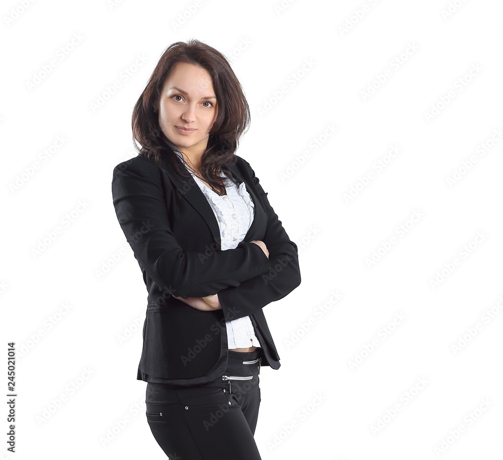 in full growth.young business woman on white background in full growth.young business woman on white background