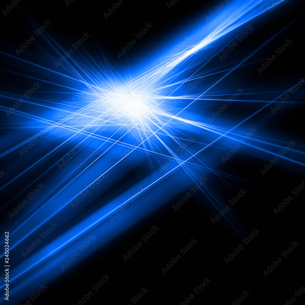 Φωτογραφία Blue light on a black background