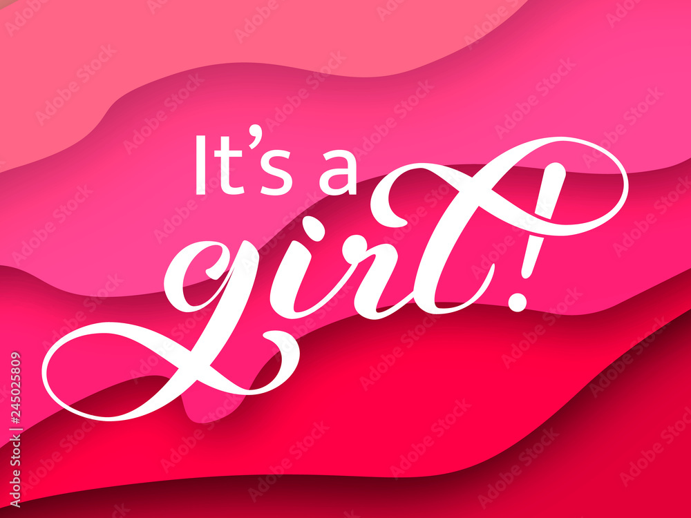 It's a girl lettering. Vector illustration It's a girl lettering. Vector illustration