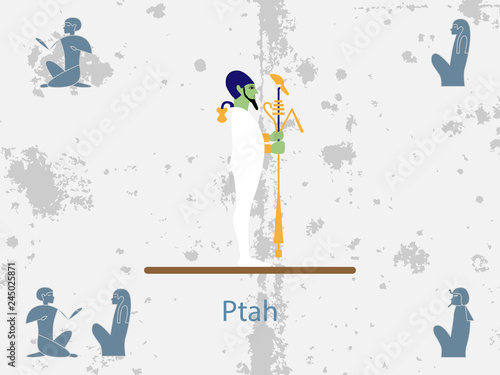 Ancient egypt backgrounds. Thoth. God of Ancient Egypt. God of craftsmen and architects