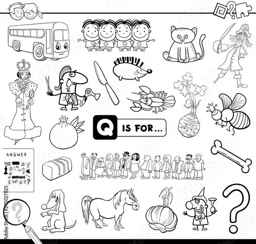 Q is for educational game coloring book