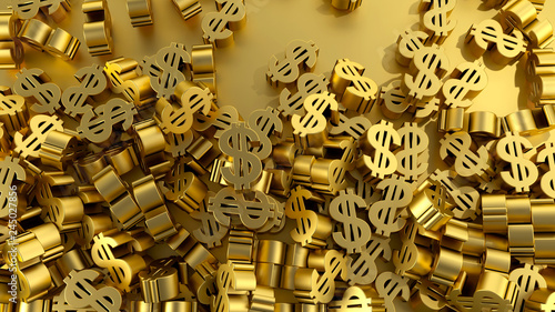 dollar sign gold finance business profit making money 3D illustration