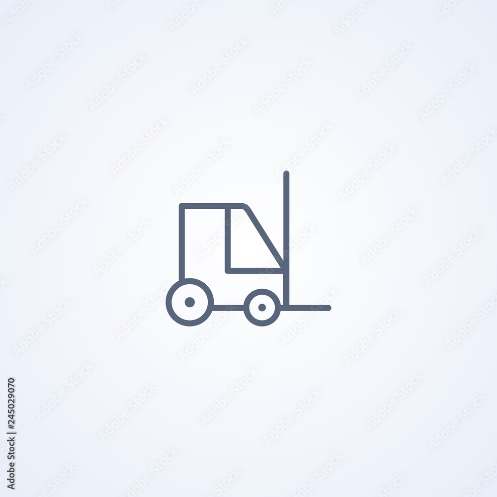 Forklift, loader, vector best gray line icon