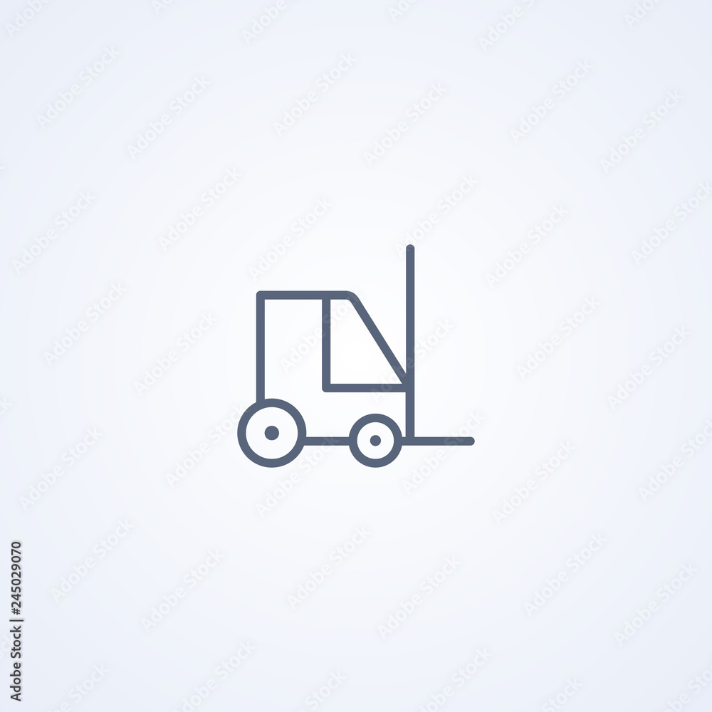 Forklift, loader, vector best gray line icon Forklift, loader, vector best gray line icon