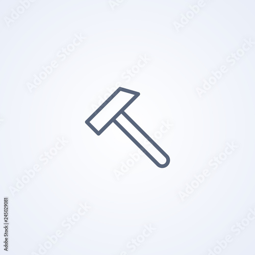 Hammer, vector best gray line icon