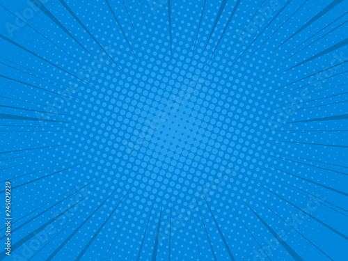 Comic background radial speed lines and halftone dots for comic books
