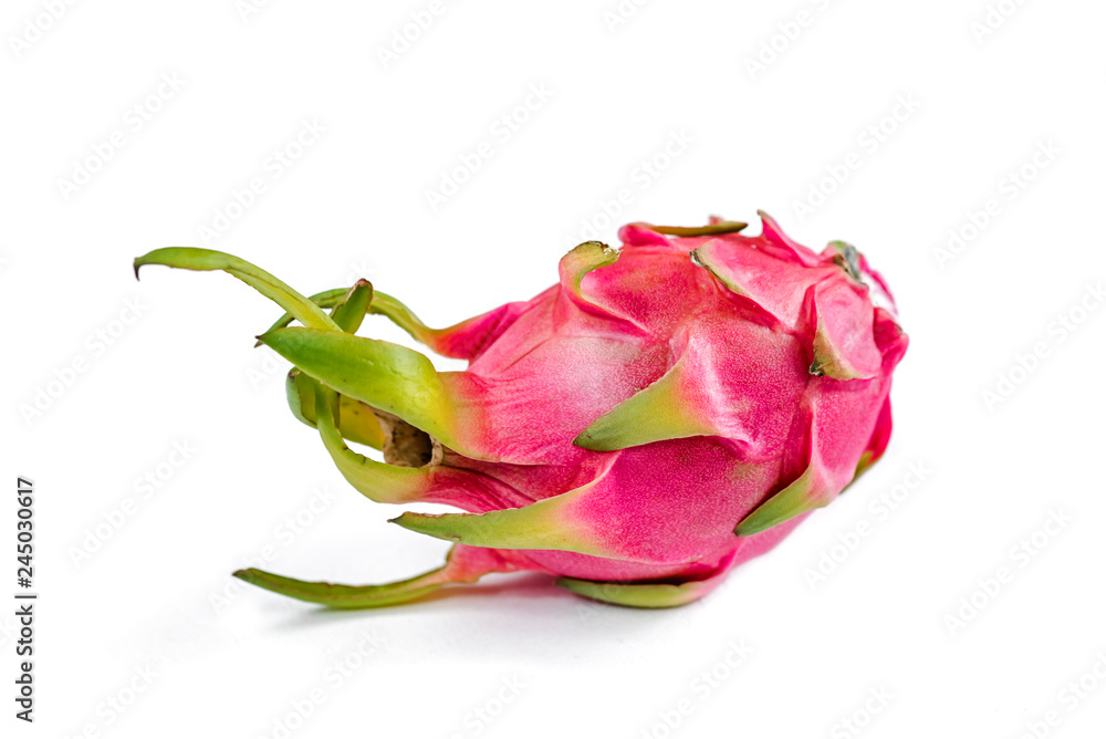 Dragon fruit (pitaya, pitahaya) isolated on white background