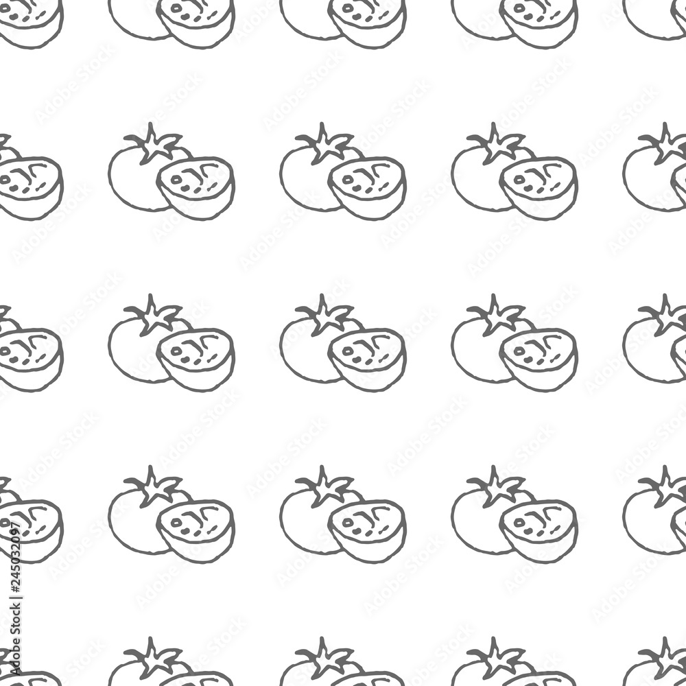 tomato vector seamless pattern isolated on white background tomato vector seamless pattern isolated on white background