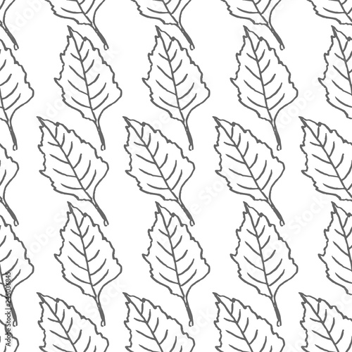 leaf vector seamless pattern isolated on white background
