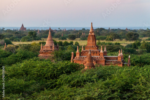 Skyline of temples in Bagan, Myanmar