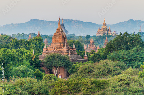 Skyline of temples in Bagan, Myanmar