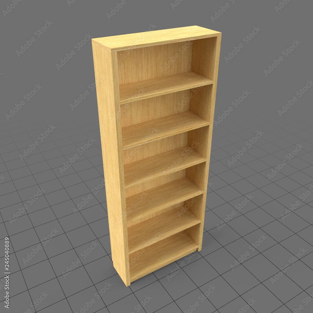 Empty bookshelf Stock 3D asset | Adobe Stock, image size:1000x1000