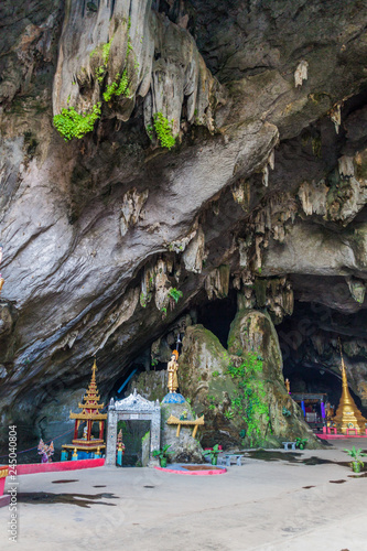 View of Saddan cave near Hpa An, Myanmar photo