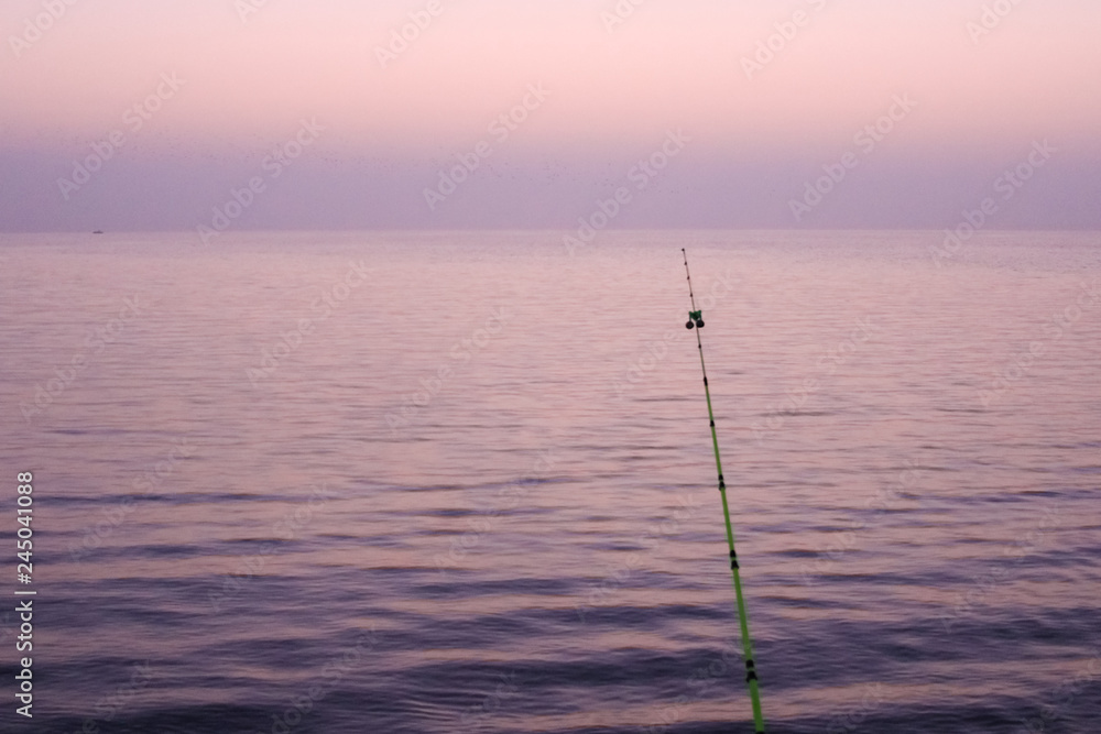 fishing in the lake early in the morning fishing in the lake early in the morning