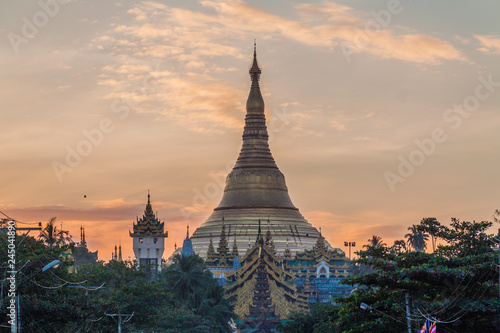 Shwedagon Paya Pagoda in Yangon  Myanmar