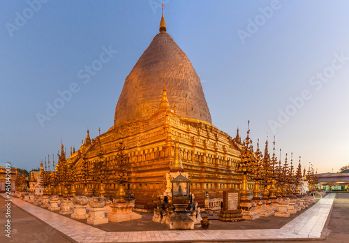 Early morning view of Shwezigon Pagoda  Shwezigon Paya  in Nyaung-U  a town near Bagan  Myanmar