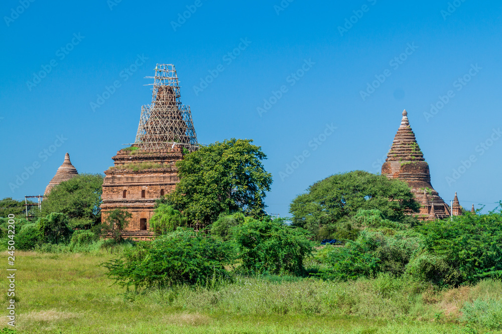 Several small temples in Bagan, Myanmar