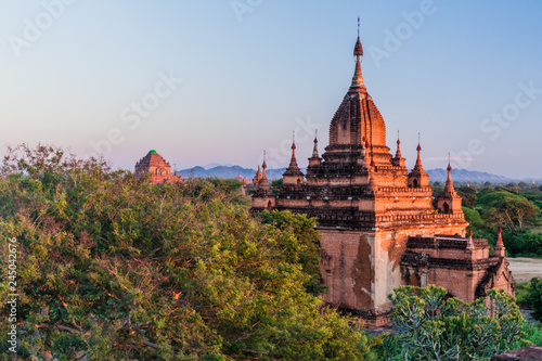 Shwe Nan Yin Taw Temple and Sulamani temple in the background  Bagan  Myanmar