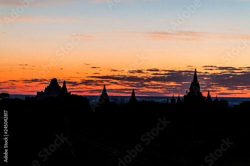 Early morning light skyline of Bagan, Myanmar