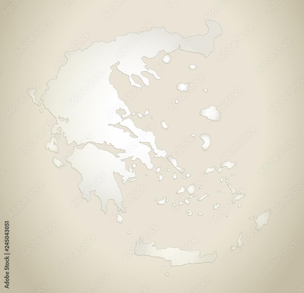 Greece map old paper background vector Greece map old paper background vector