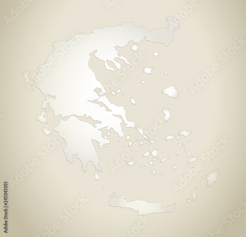 Greece map old paper background vector
